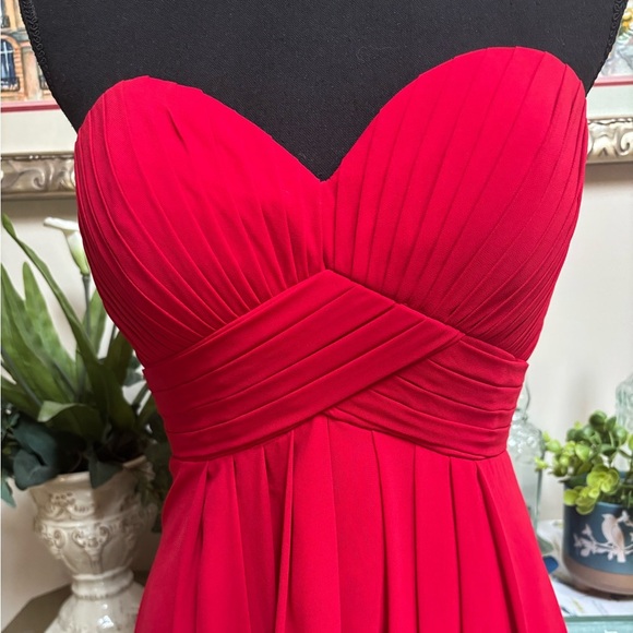RED STRAPLESS SPECIAL OCCASION CORSET TIE UP FORMAL HOLIDAY SHORT DRESS SZ M - Picture 5 of 13